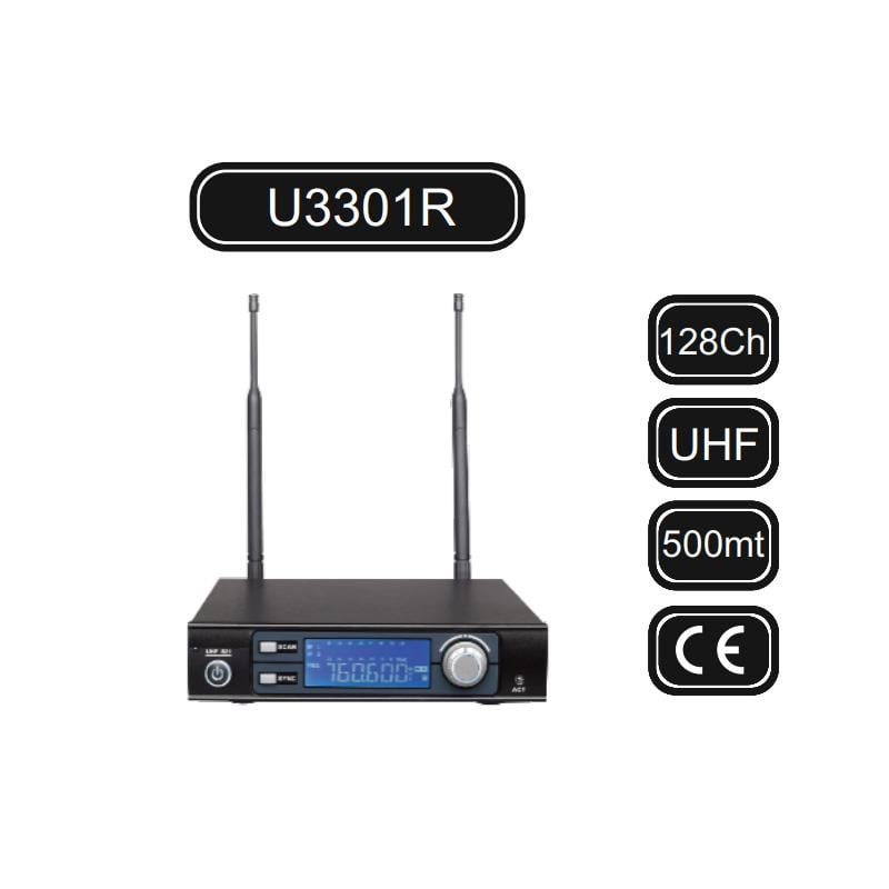 KRAFTİG U3301R 1X128 KANALLI TEK MİKROFON TELSİZ RECEİVER