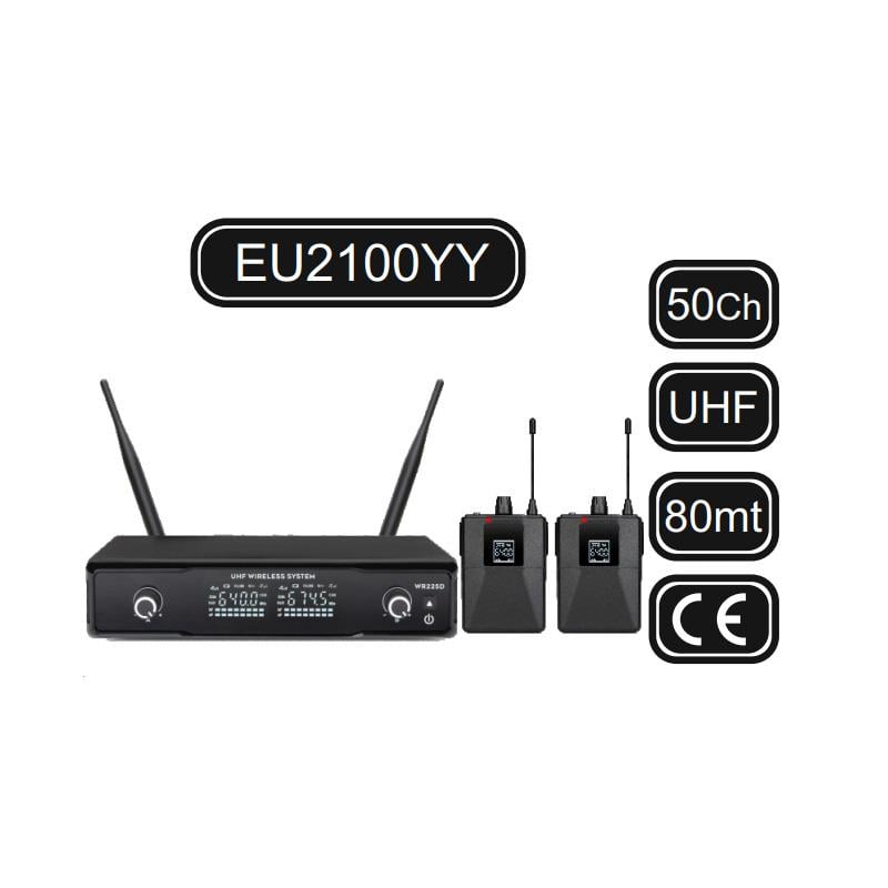 MACHTIG EU2100YY 50 KANAL ÇİFT YAKA UHF TELSİZ MİKROFON