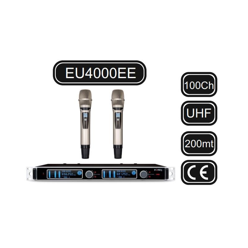 MACHTIG EU4000EE 100 KANAL ÇİFT EL UHF TELSİZ MİKROFON