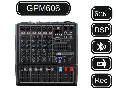 MACHTİG GPM606 POWER MİKSER 6 KANAL 2x250W-4Ω POWER MİKSER