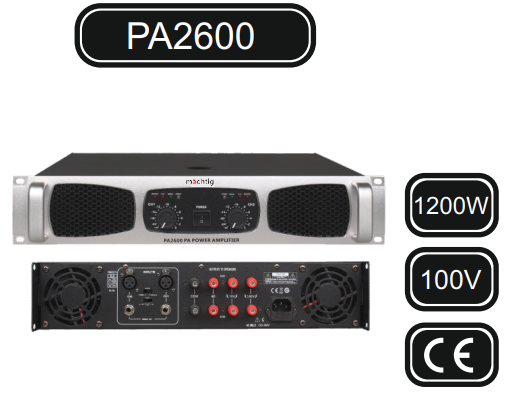 MACHTİG PA2600 2x600W 100V MİKSER AMPLİFİKATÖR