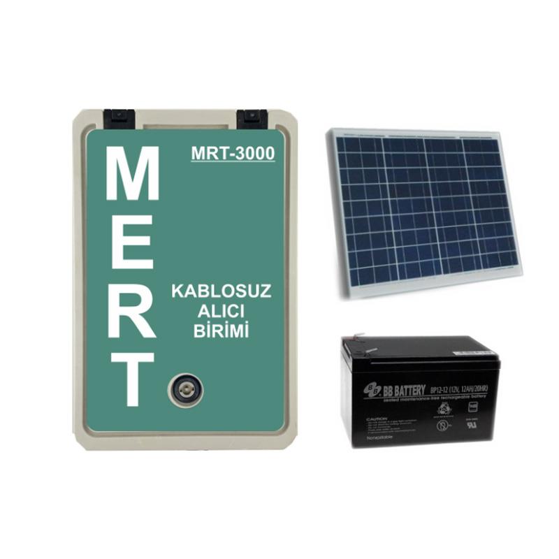 MERT MRT3000G 12A GÜNEŞ PANELLİ AKÜLÜ 80W UHF PPL KONTROLLÜ KABLOSUZ ANONS ALICISI