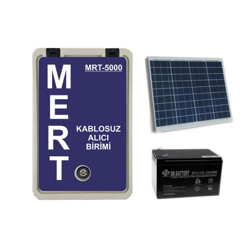 MERT MRT5000G 12A GÜNEŞ PANELLİ AKÜLÜ 80W VHF PPL KONTROLLÜ KABLOSUZ ANONS ALICISI