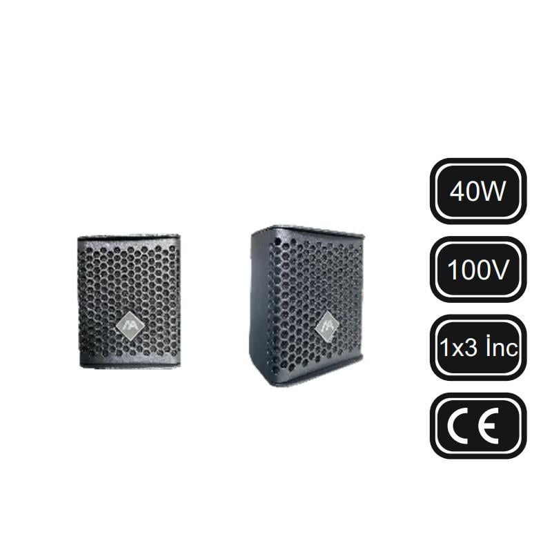 MİCKLE CS130T 40 WATT 1X3 İNÇ SÜTUN HOPARLÖRÜ HAT TRAFOLU