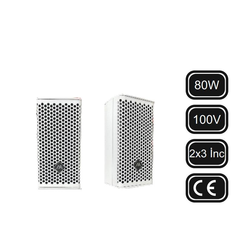 MİCKLE CS230T 80 WATT 2X3 İNÇ SÜTUN HOPARLÖRÜ HAT TRAFOLU