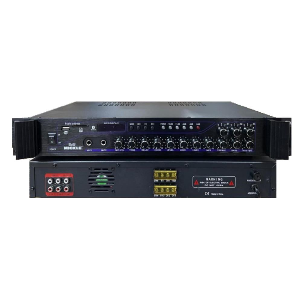 MİCKLE MA1080 3 BÖLGELİ 300W 100V ANFİLİ HAT TRAFOLU MİKSER AMPLİFİKATÖR