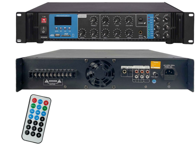 N-WORK T-350 6 BÖLGELİ 350W HAT TRAFOLU ANFİ MİKSER/USB/BLUETOOH