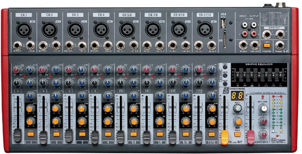 ODO MZ 1202FX 8 KANALLI ANFİLİ POWER MİXER