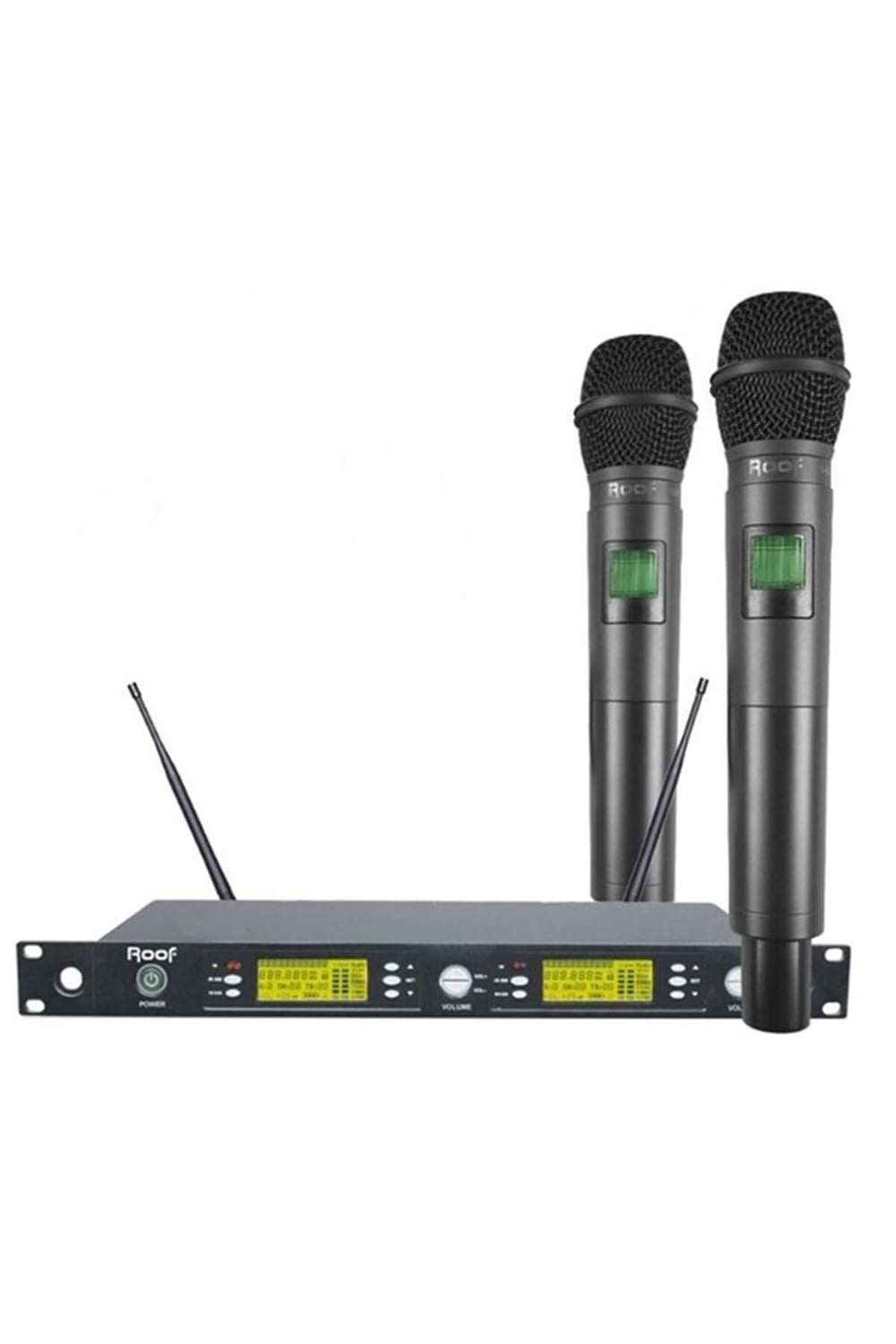 ROOFR 1250 S E-E UHF KABLOSUZ İKİLİ EL MİKROFONU İKİ KANALLI