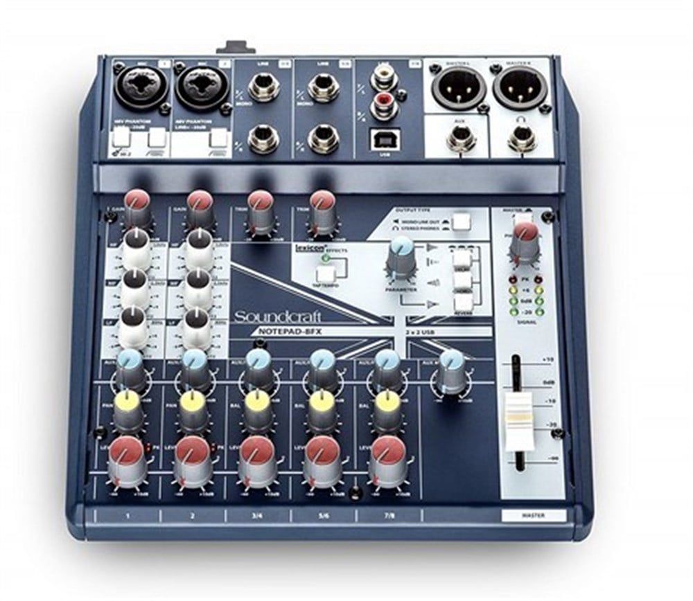 SOUNDCRAFT NOTEPAD-8FX 8 KANALLI EFEKTLİ DECK MİKSER