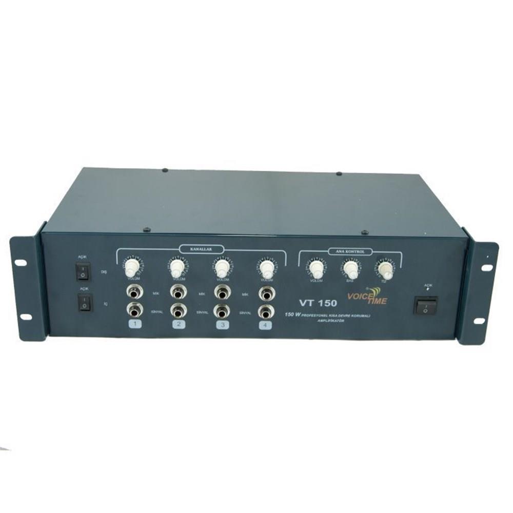 VOİCE TİME VT-150 TR 150 Watt 4 KANAL HAT TRAFOLU ANFİ MİKSER