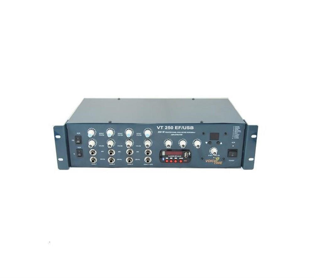 VOİCE TİME VT-250 EF TR 250 WATT 4 KANAL HAT TRAFOLU ANFİ MİKSER