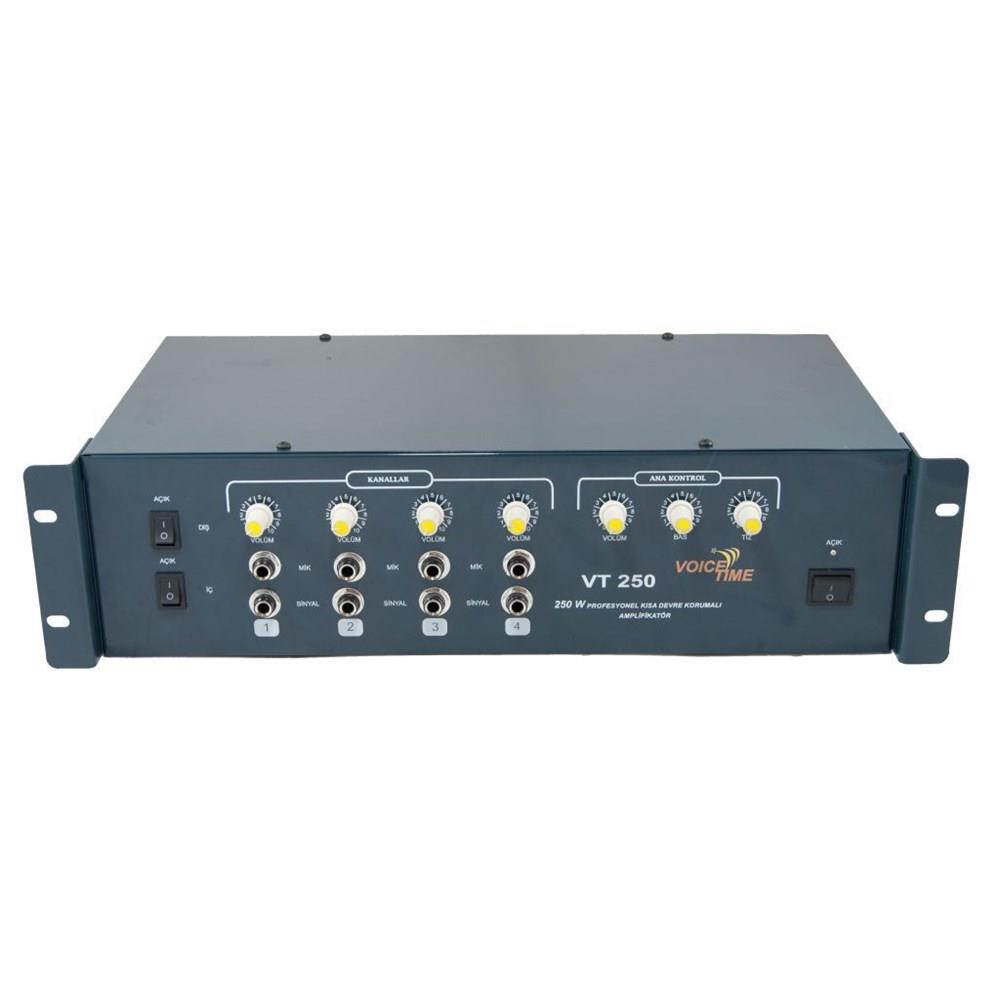 VOİCE TİME VT-250 TR 250 WATT 4 KANALLI HAT TRAFOLU ANFİ MİKSER