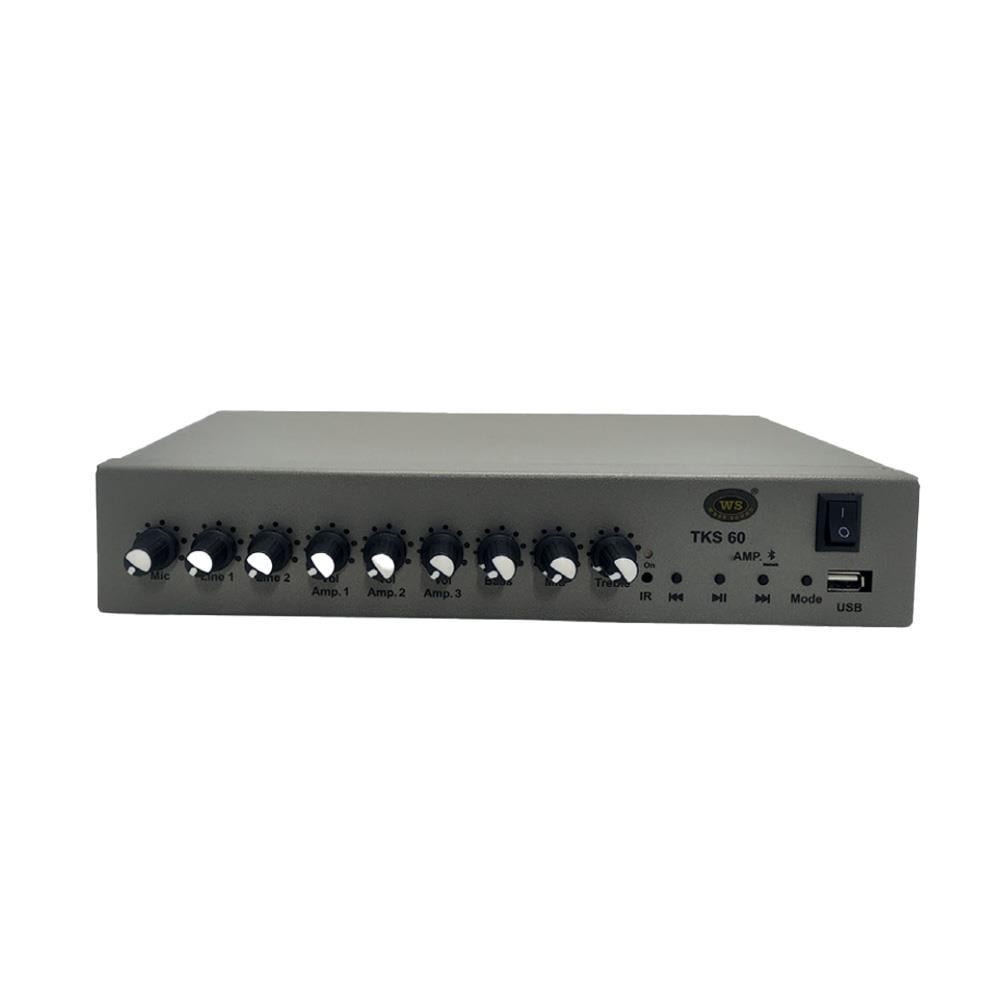 WEST SOUND TKS 60 S-2 2X360W 1 MİKROFON 2 LİNE BASS TİZZ MİD KONTROL MİKSERLİ AMPLİFİKATÖR