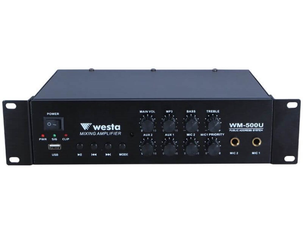 WESTA WM-500U USB OKUYUCULU 100 WATT TRAFOLU MİKSER AMFİ