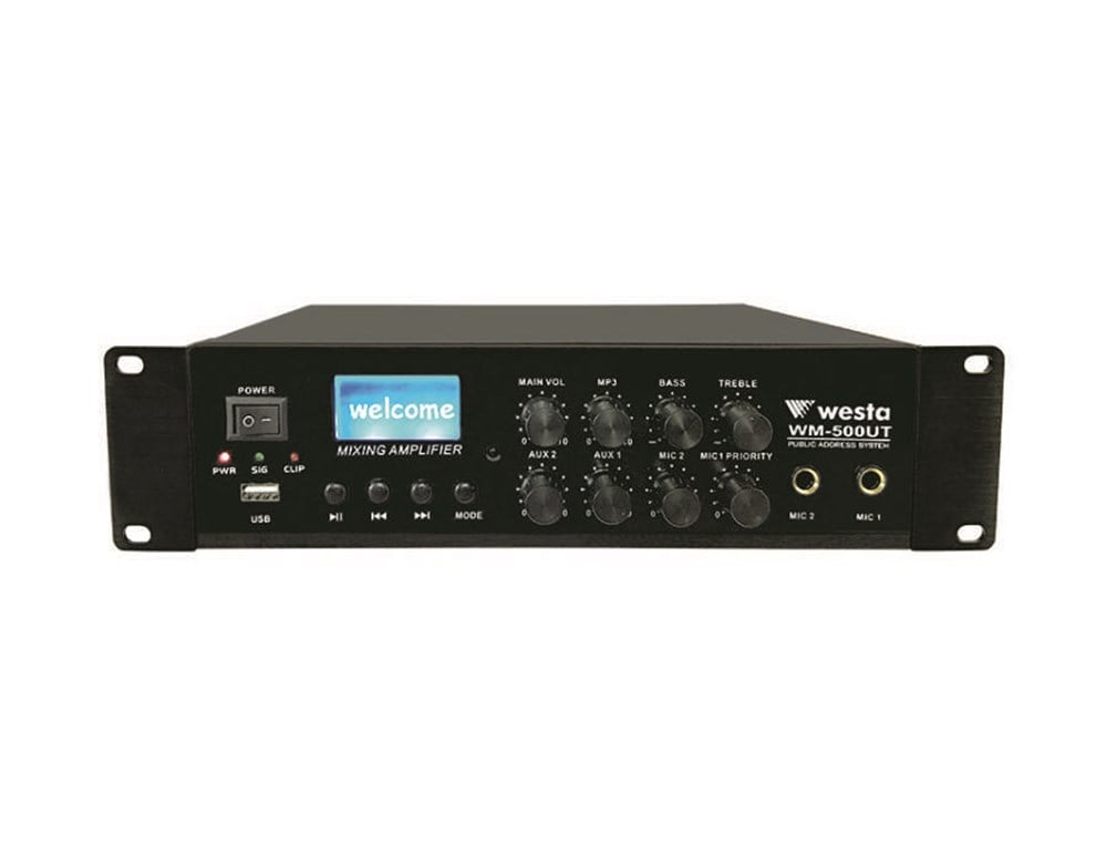 WESTA WM-500UT - 100W TRAFOLU LCD EKRANLI MİKSER AMFİ