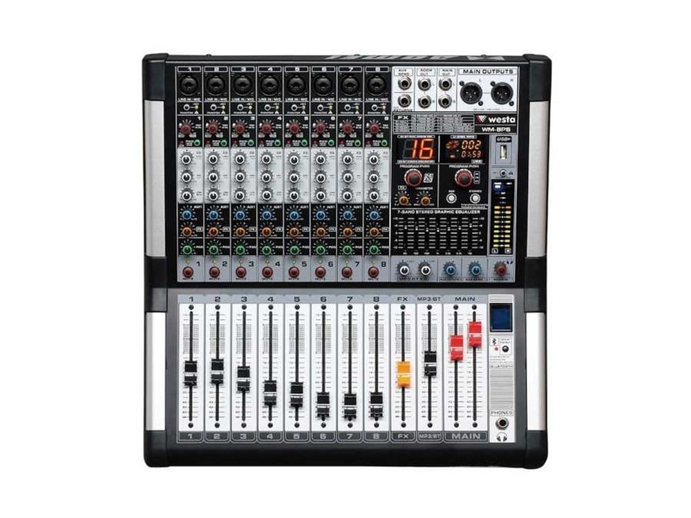 WESTA WM-8PS 8 KANAL EFEKTLİ 1000W AMFİLİ MİKSER
