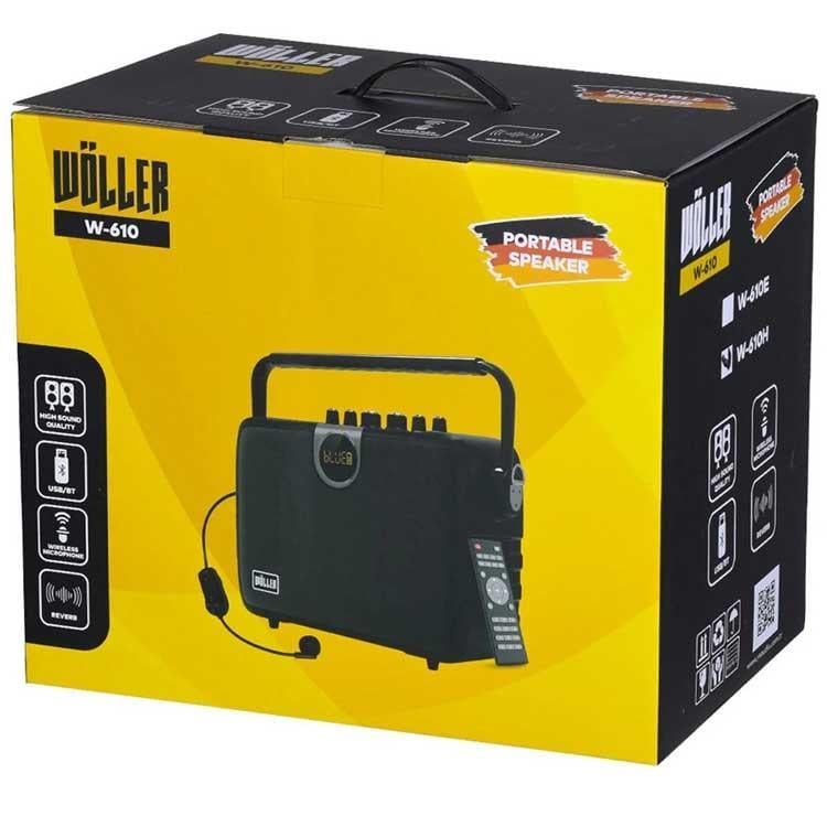 WÖLLER W-610E 100 WATT TEK EL TELSİZLİ TAŞINABİLİR HOPARLÖR