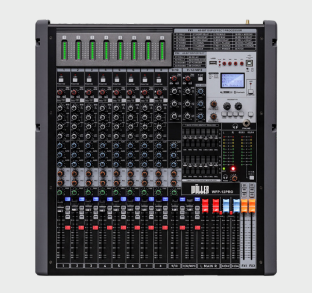 WÖLLER WFP-164PRO 16 KANALLI ÇİFT EFEKTLİ 3 AUXLU 4x1500 WATT POWER MİKSER