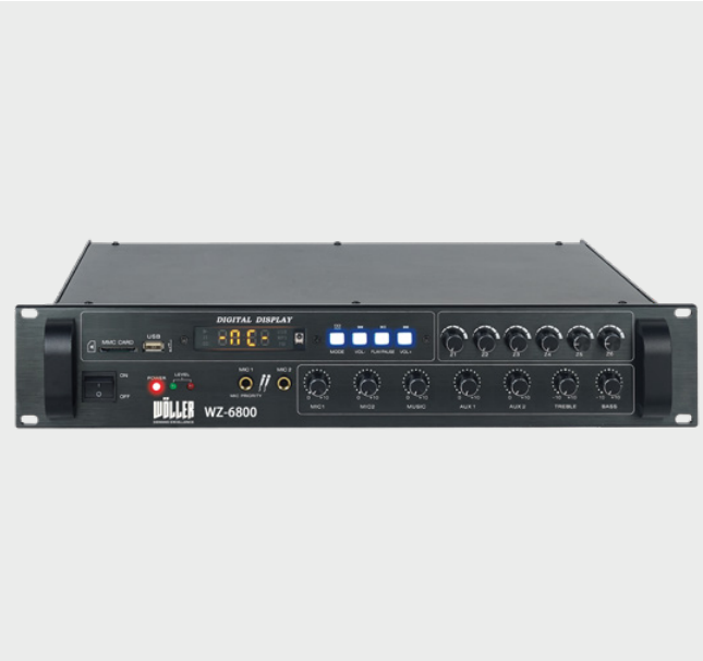 WÖLLER WZ-6800 6 BÖLGELİ 800 WATT HAT TRAFOLU ANFİ MİKSER