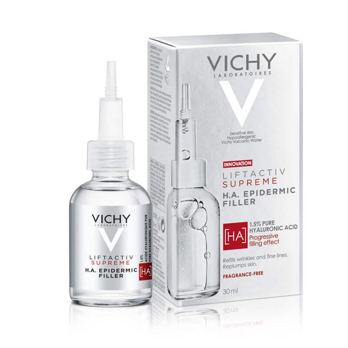 Гиалуроновый филлер виши. Виши Liftactiv Supreme h.a epidermic Filler. Vichy Liftactiv Supreme. Vichy Лифтактив супрем гиалуроновый филлер. Сыворотка Vichy Liftactiv Supreme 30 мл.