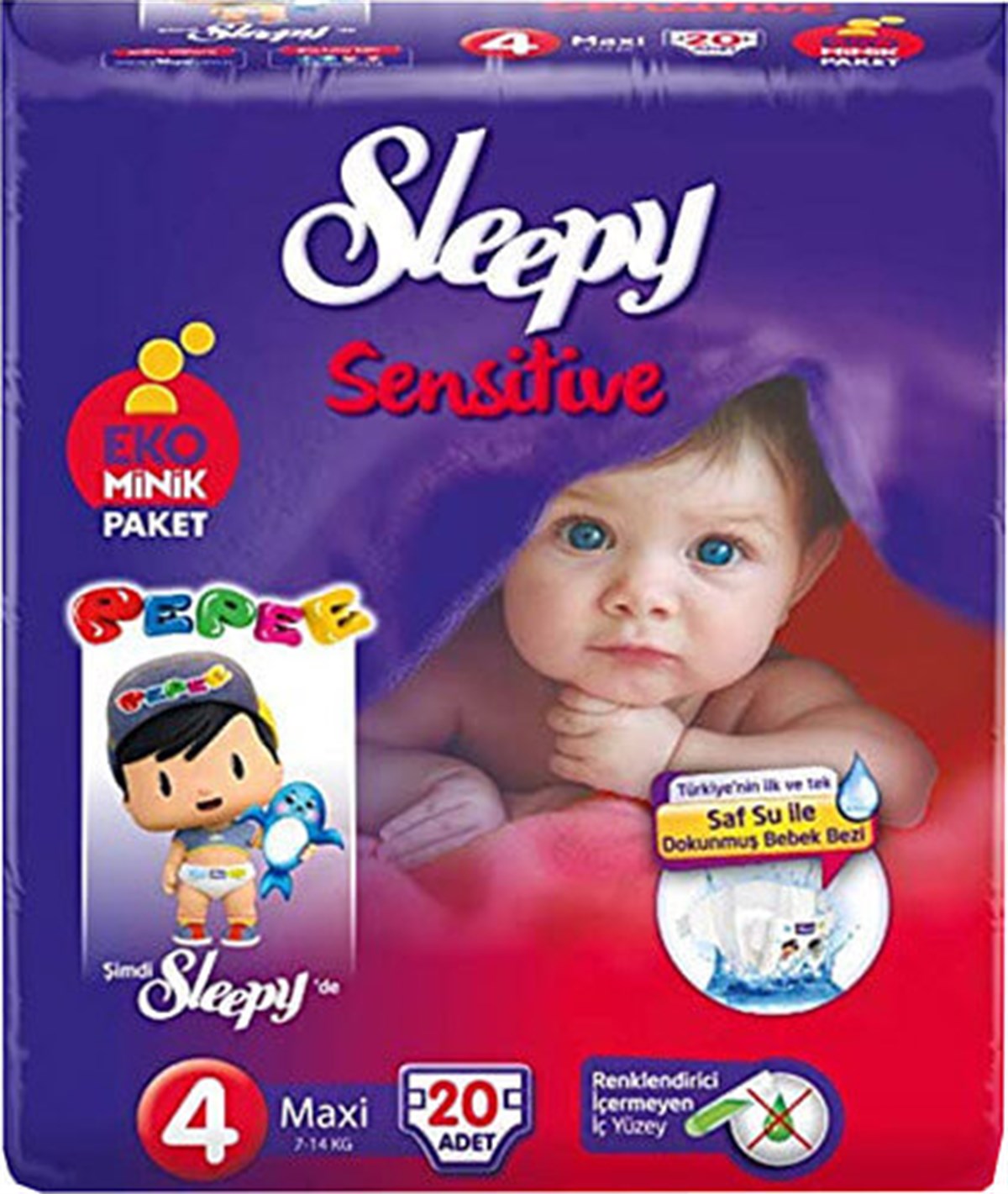 Sleepy Sensitive Pepee 4 Numara Maxi 20 Adet Bebek Bezi Fiyatları |  Dermosiparis.com