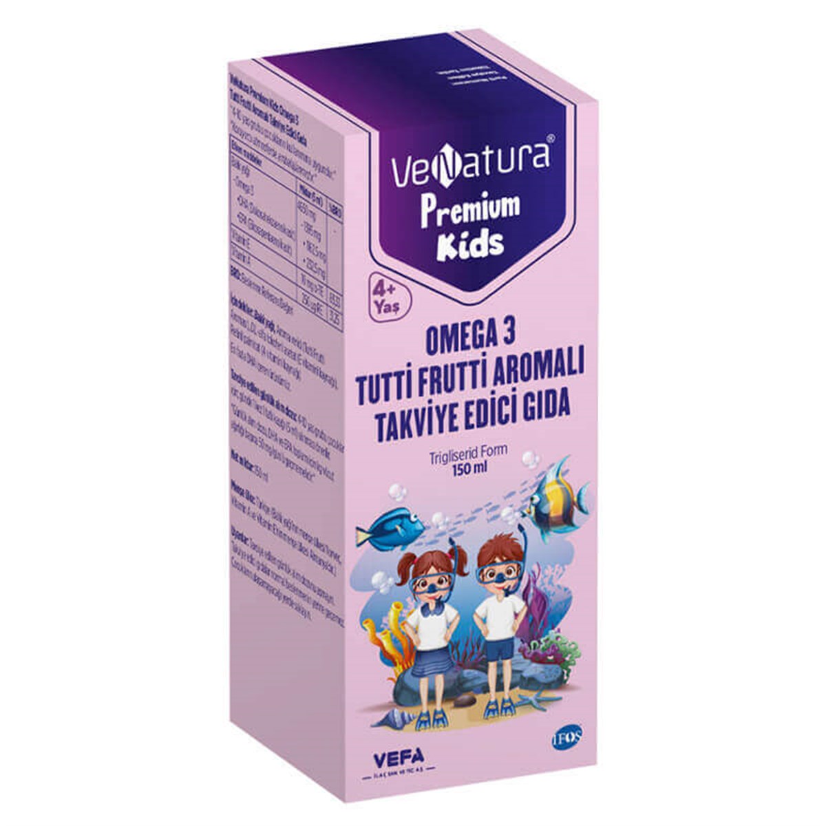 Venatura Premium Kids Omega 3 Tutti Frutti Aromalı 150 ml Fiyatları |  Dermosiparis.com