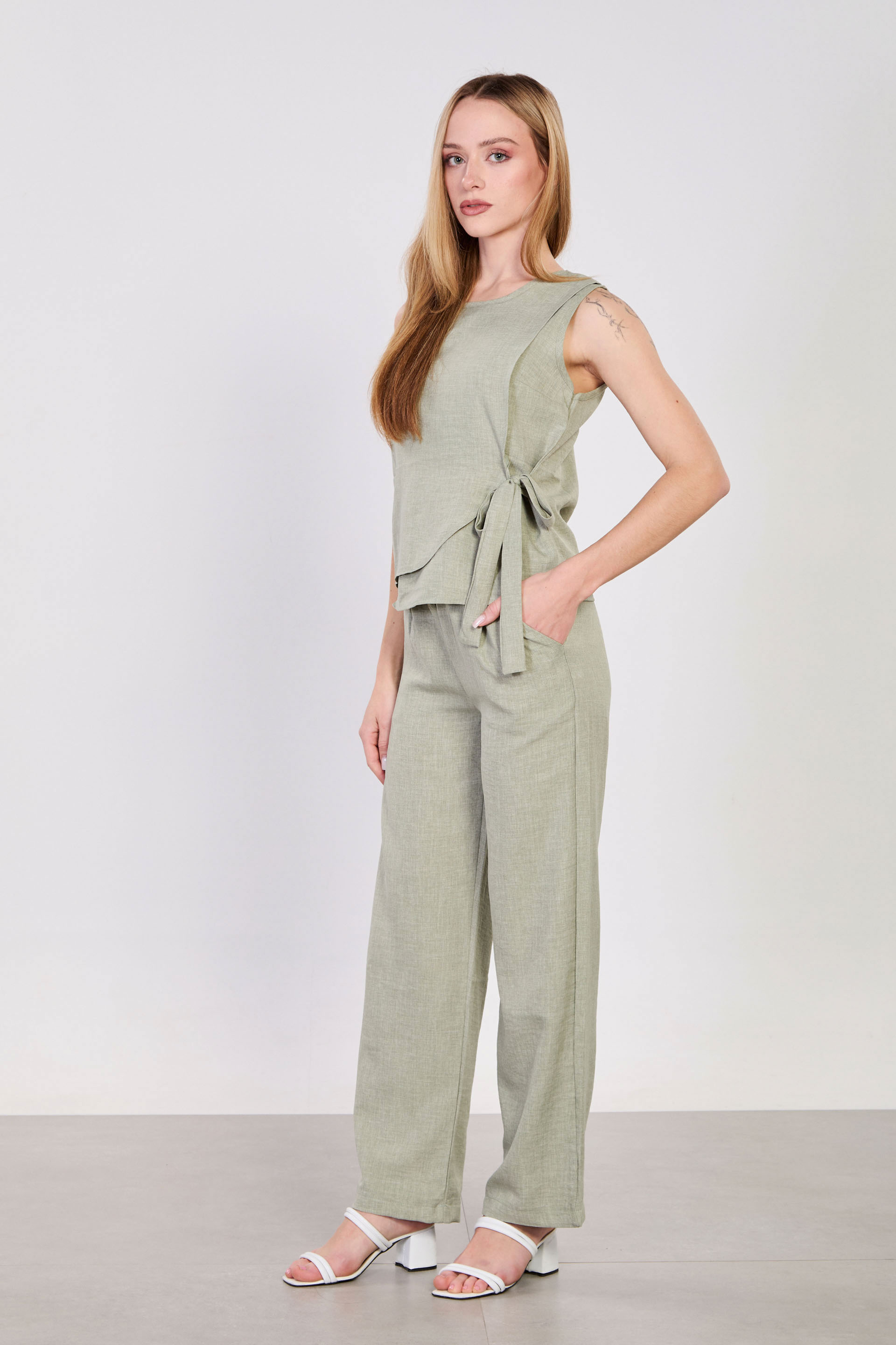 Kadın Yandan Bağlamalı İkili Takım - Olive