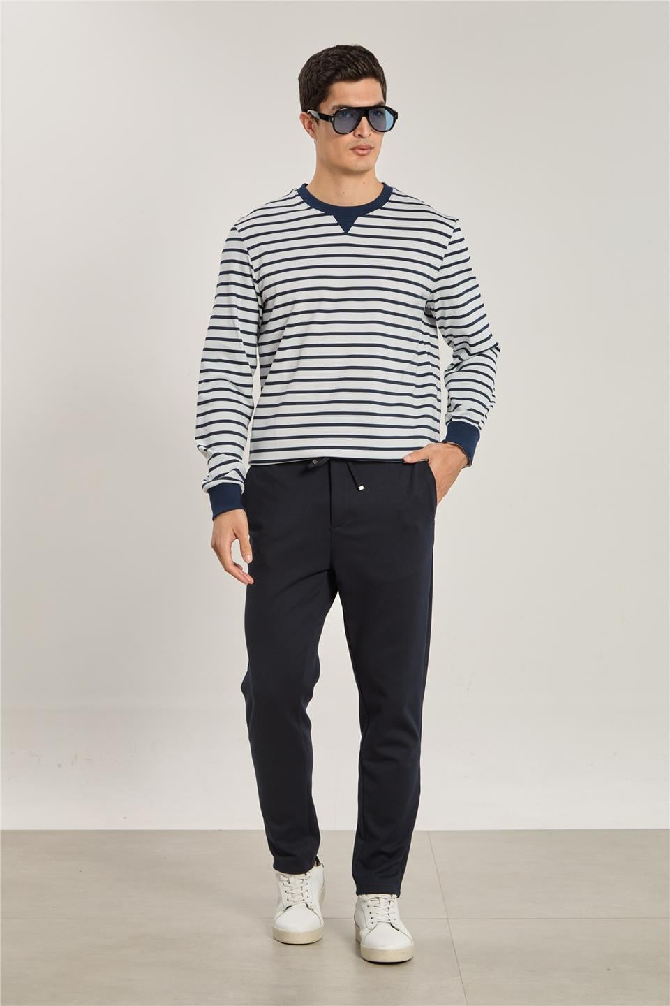 Erkek Beli Lastikli Pantolon - Lacivert
