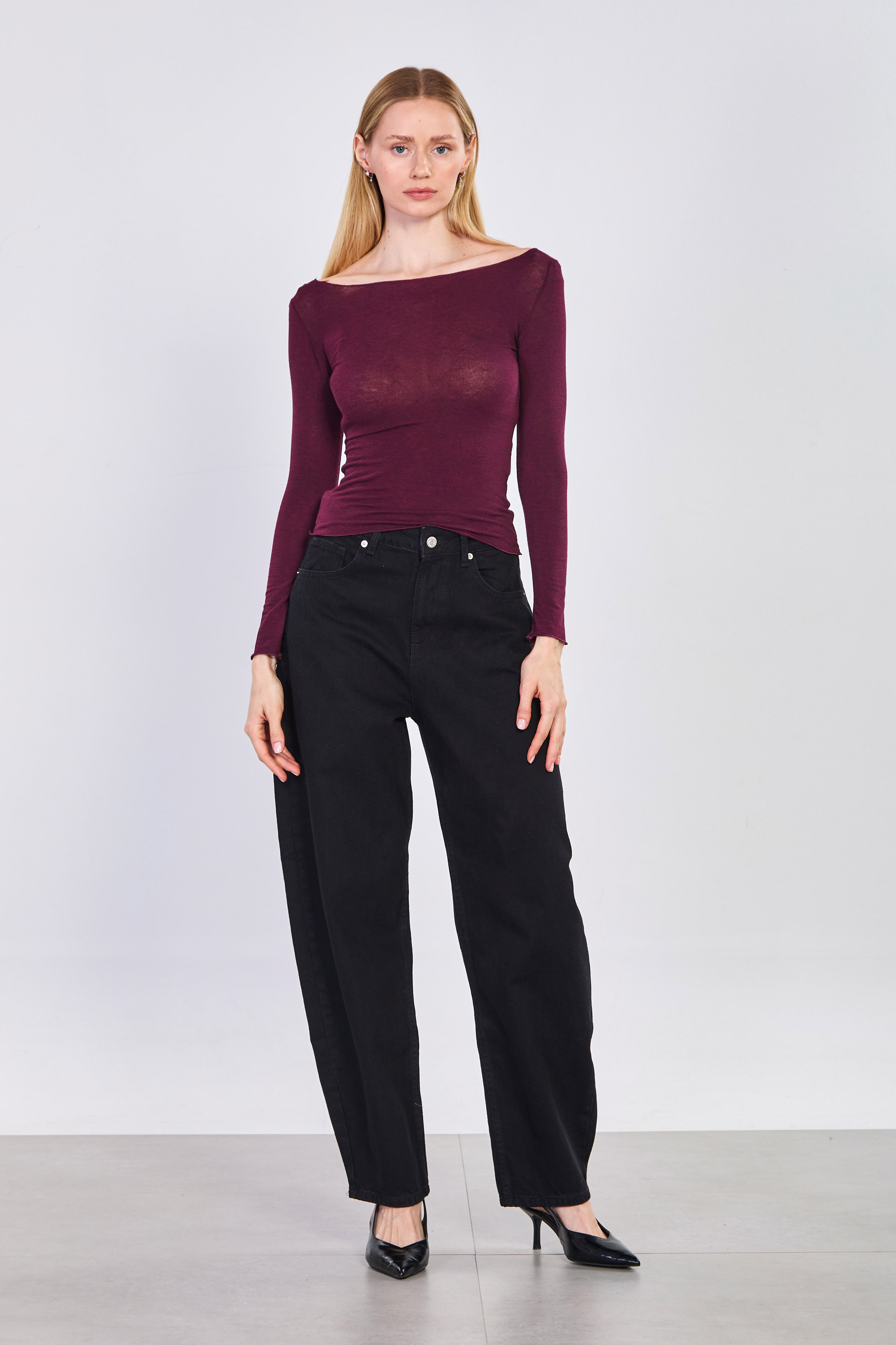 Kadın Balon Jean Pantolon - Siyah