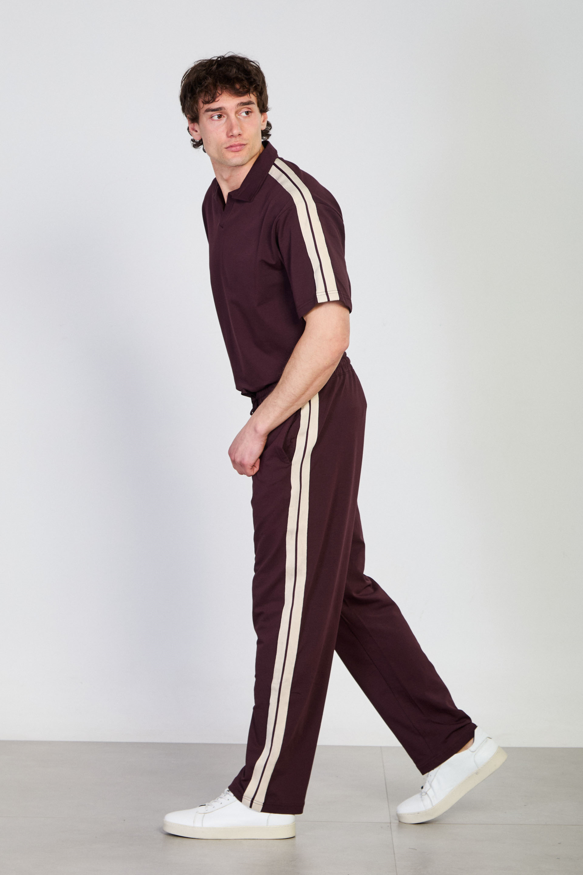 Erkek Yanları Biye Detaylı Eşofman Altı - Bordo