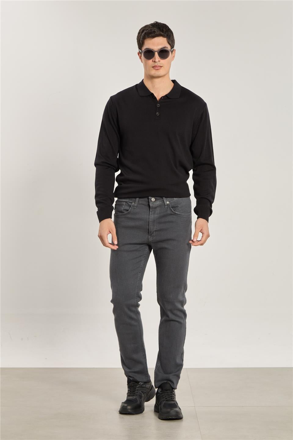 Erkek Regular Fit Jean Pantolon Bolero - Gri