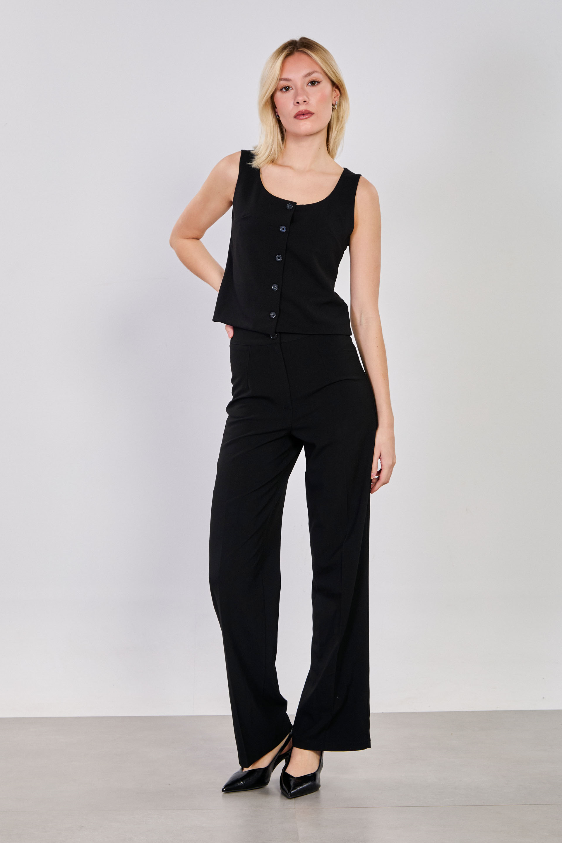 Kadın Palazzo Pantolon 1001 - Siyah