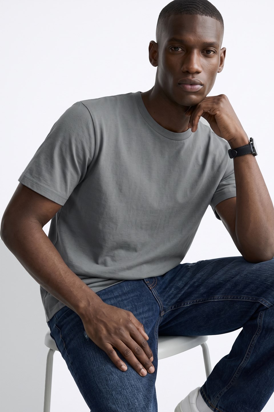 Erkek Basic T-Shirt 2143 - A.Haki
