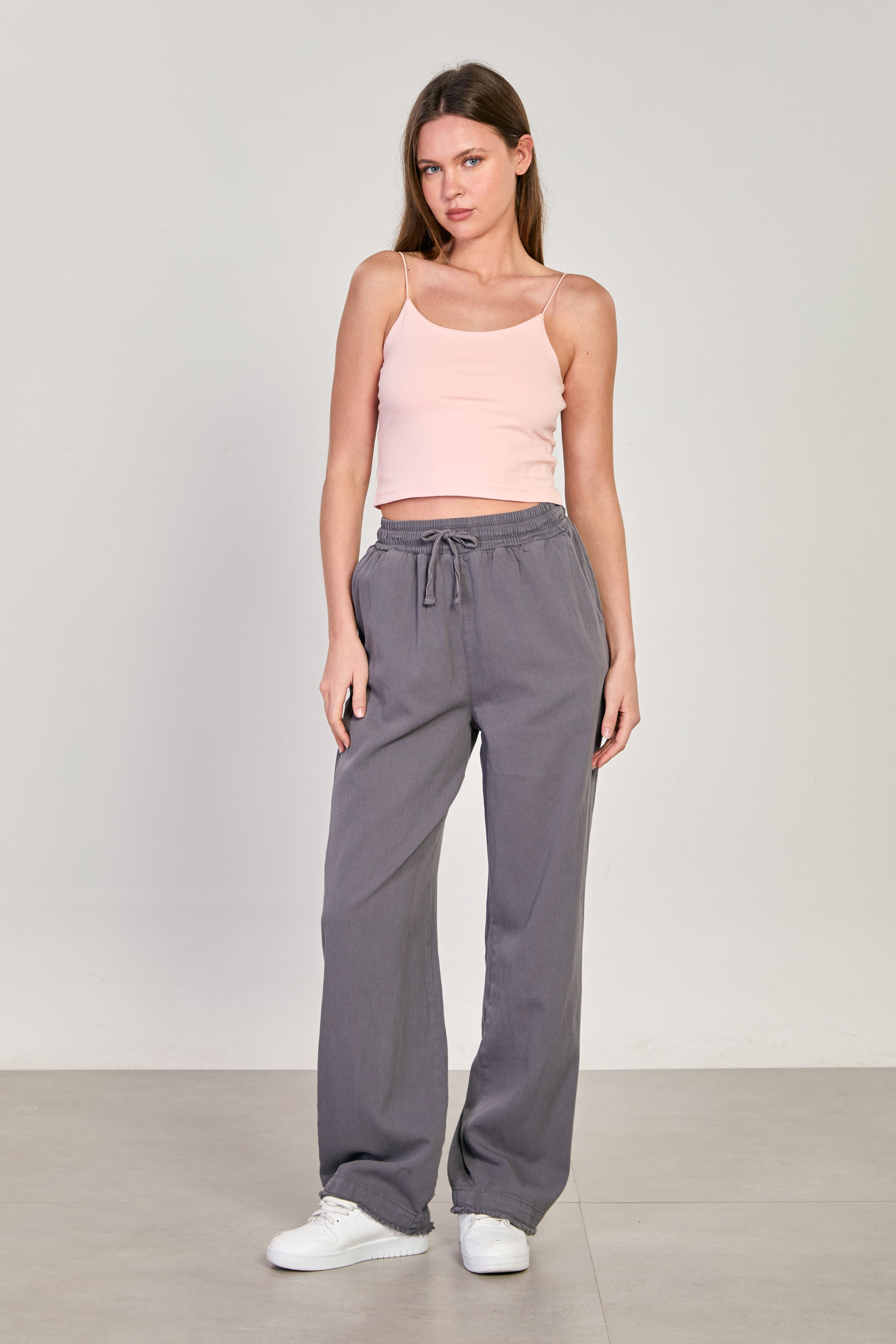 Kadın Paça Püsküllü Bol Paça Pantolon - Antrasit