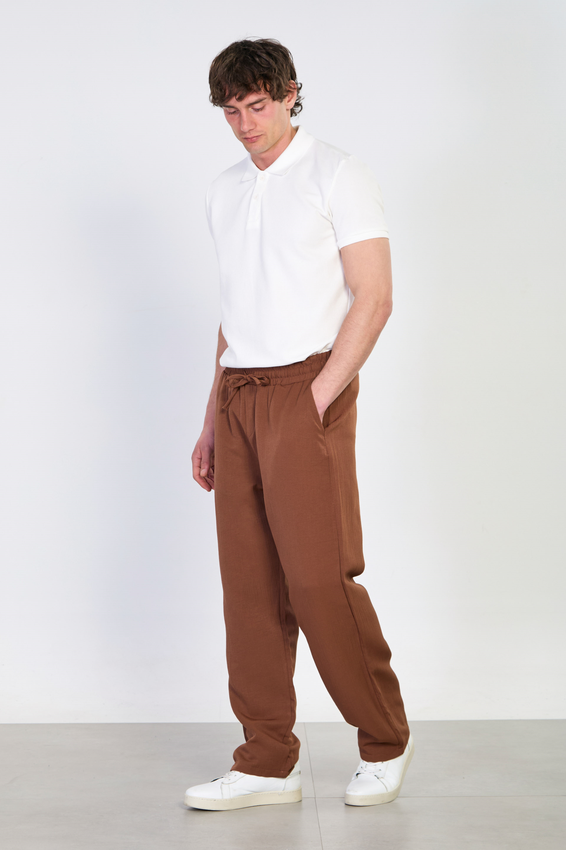 Erkek Regular Fit Pantolon - Kahve