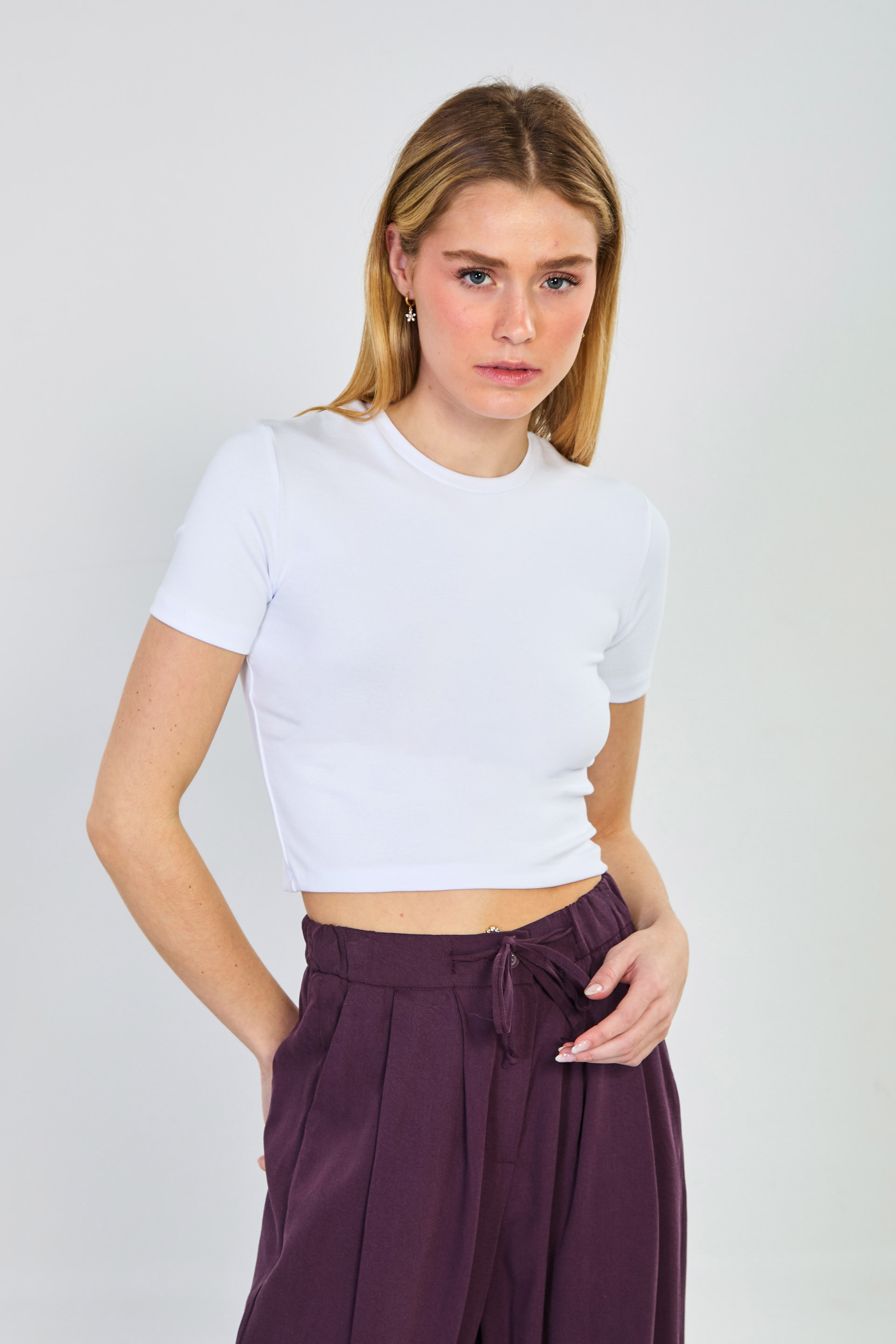 Kadın Kısa Kol Basic Body - Beyaz