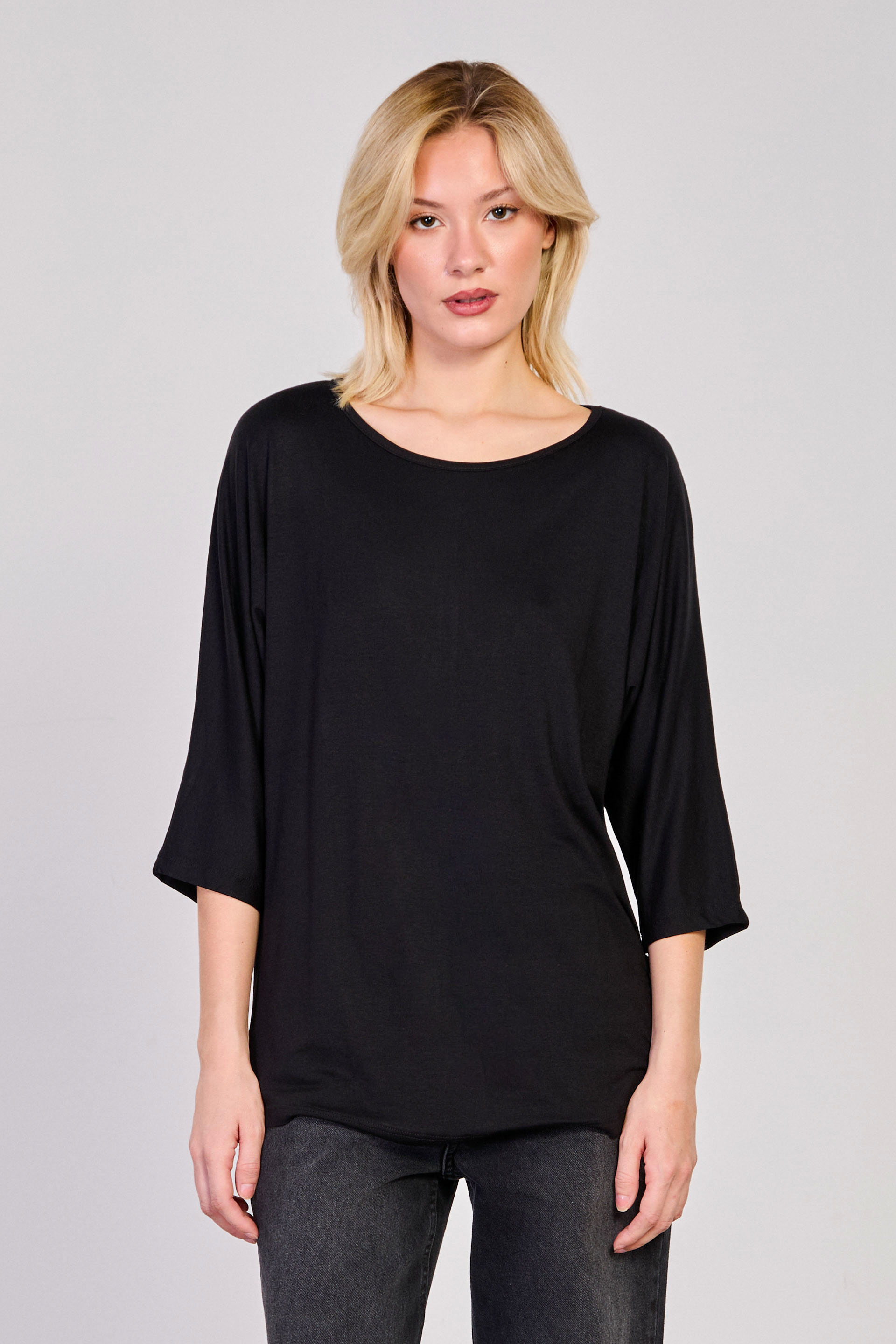 Kadın Truvakar Yarasa Kol Bluz - Siyah