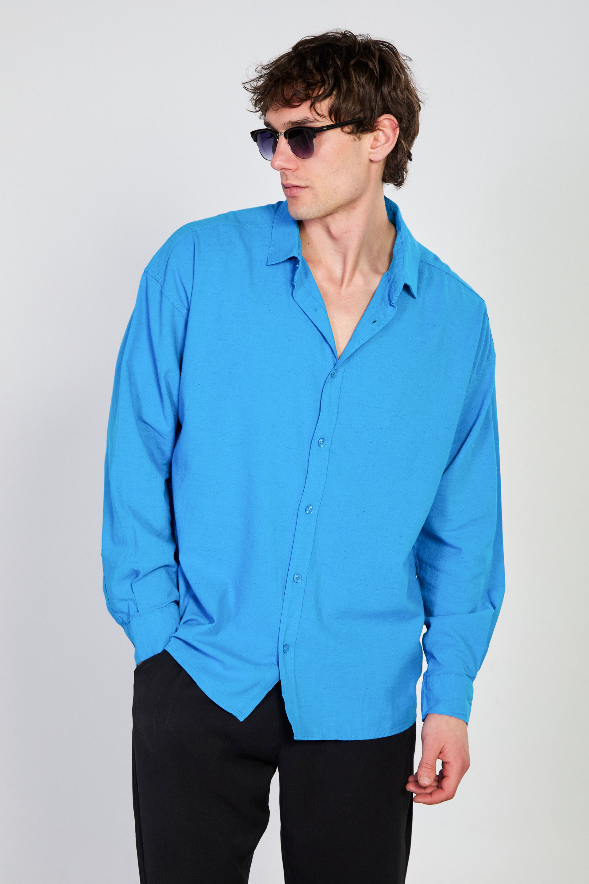 Erkek Regular Fit Gömlek - Mavi