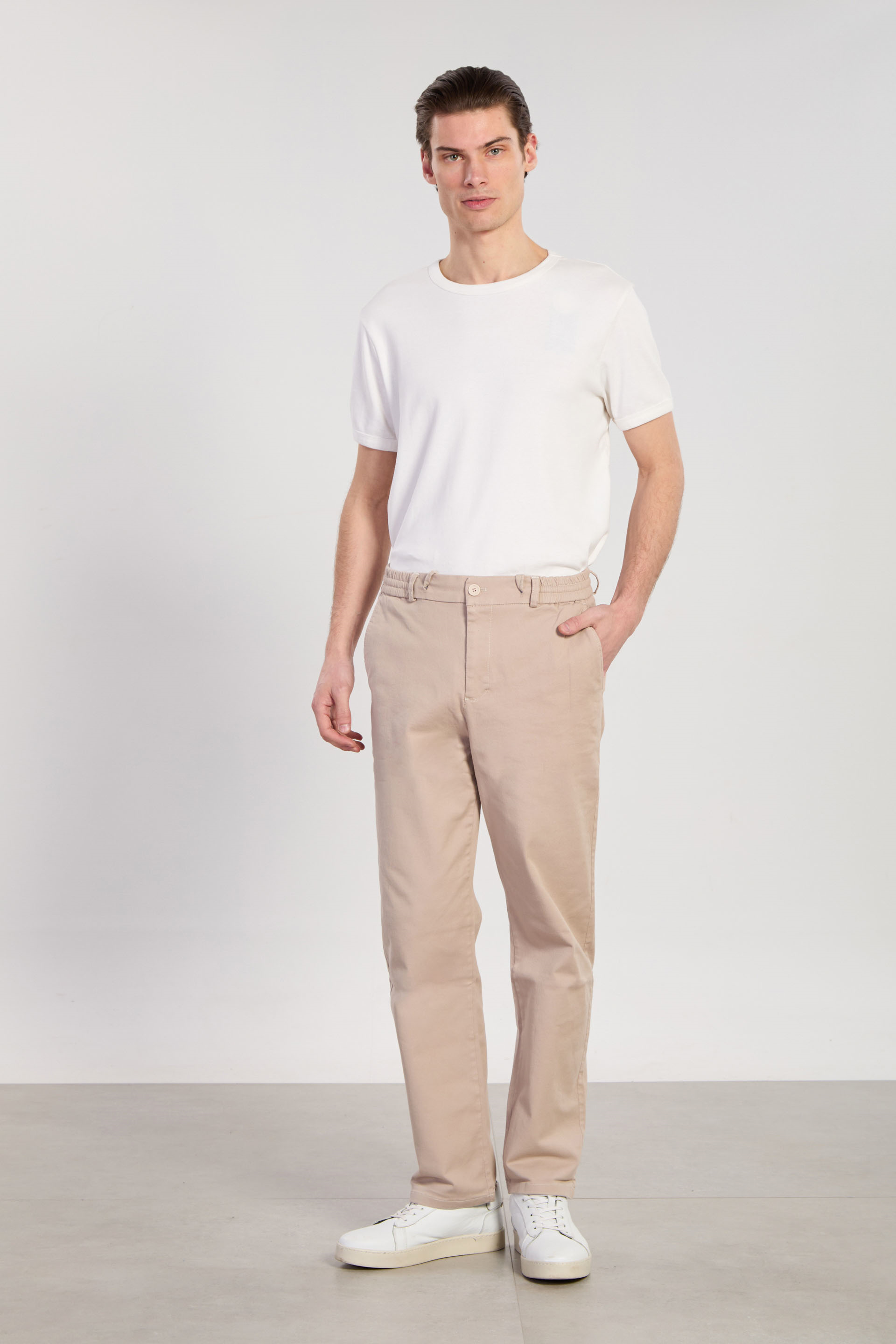 Erkek Gabardin Jogger Pantolon - Taş