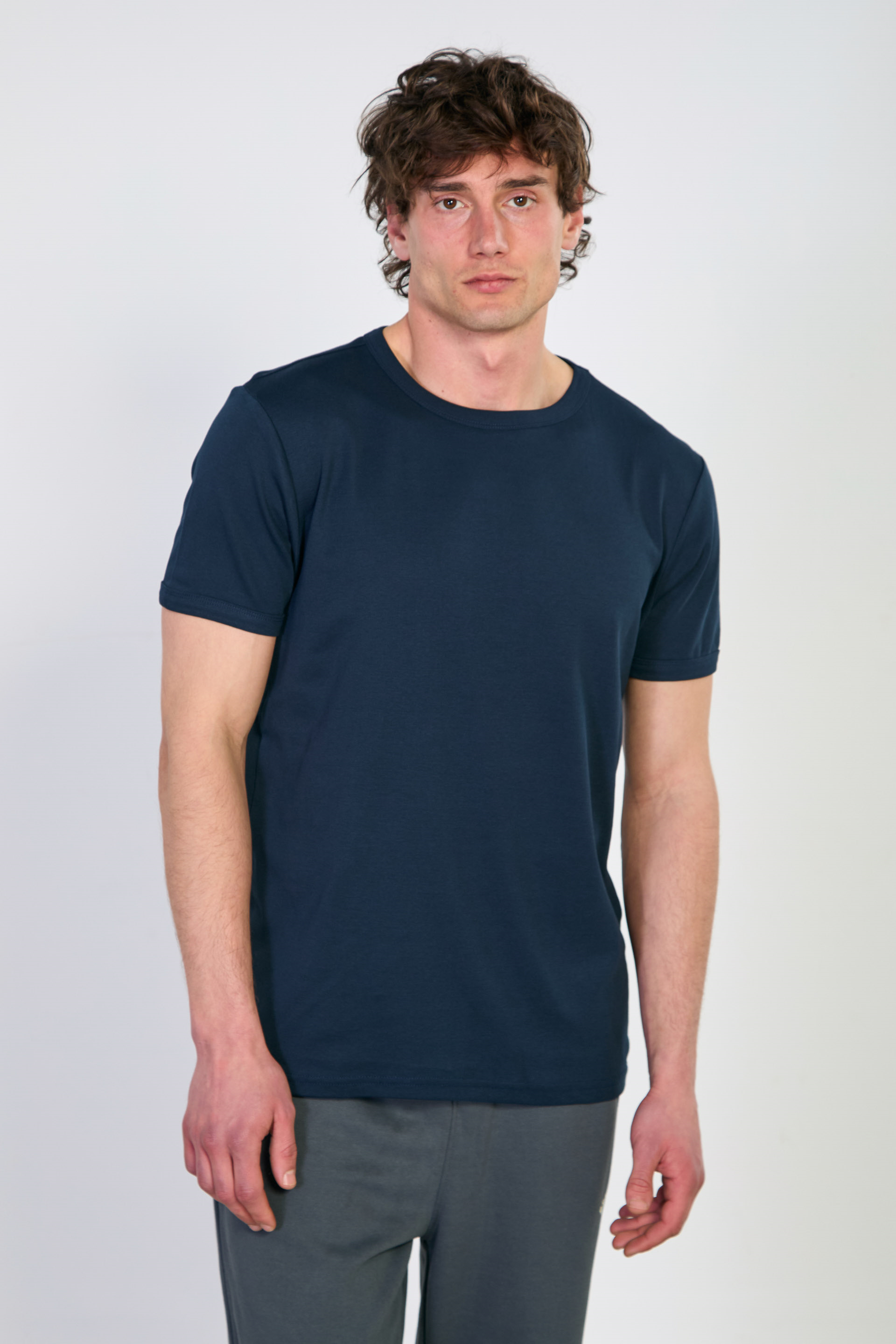 Erkek Basic T-Shirt 2143 - İndigo