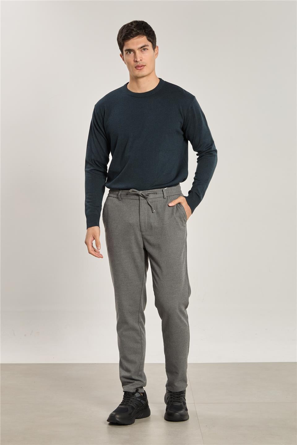 Erkek Regular Fit Jogger Pantolon - Orta Gri