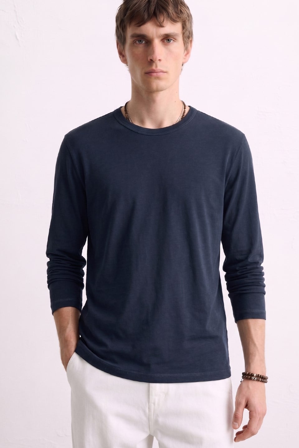 Erkek Bisiklet Yaka İnce Sweatshirt 5074 - İndigo