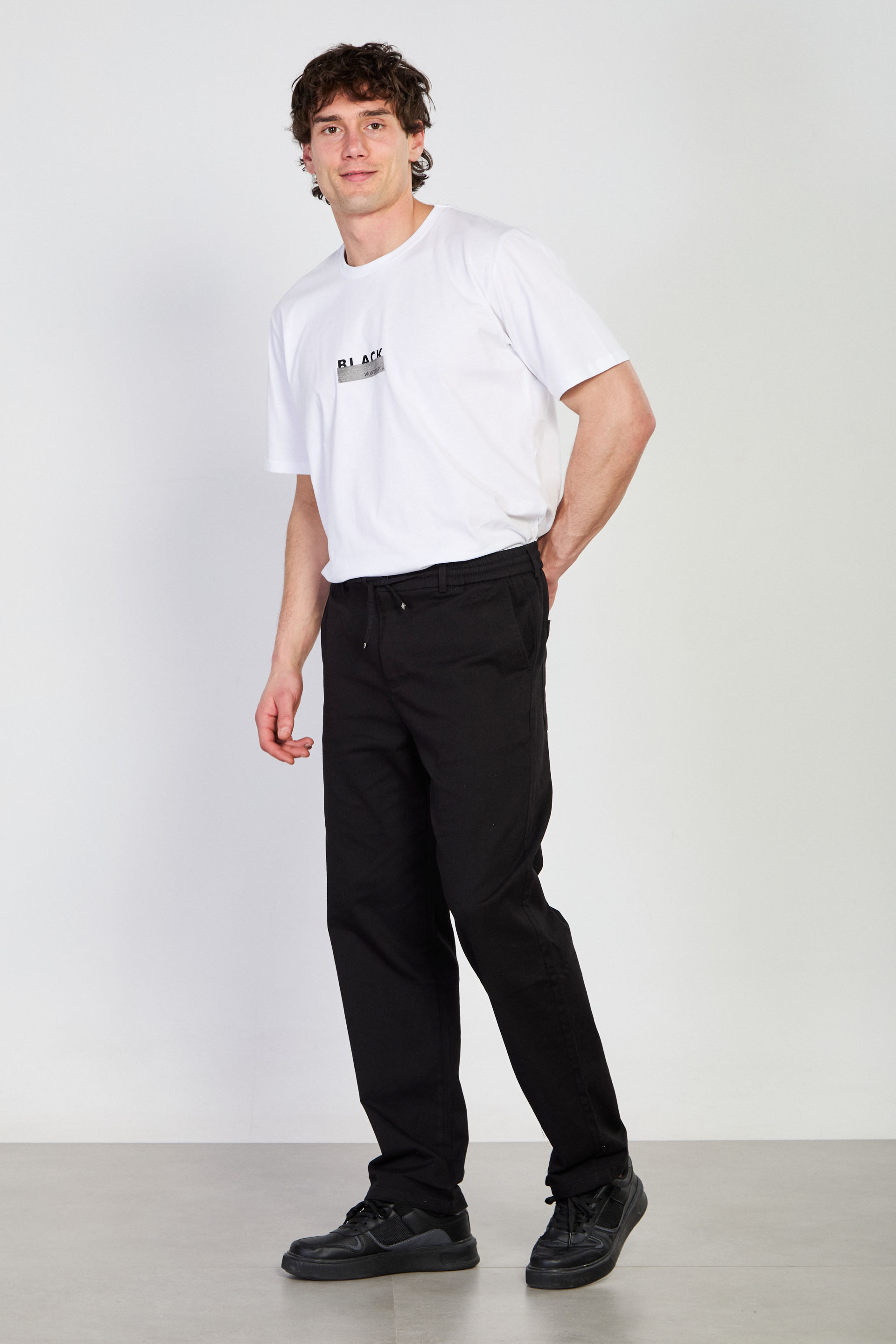 Erkek Gabardin Jogger Pantolon -  Siyah