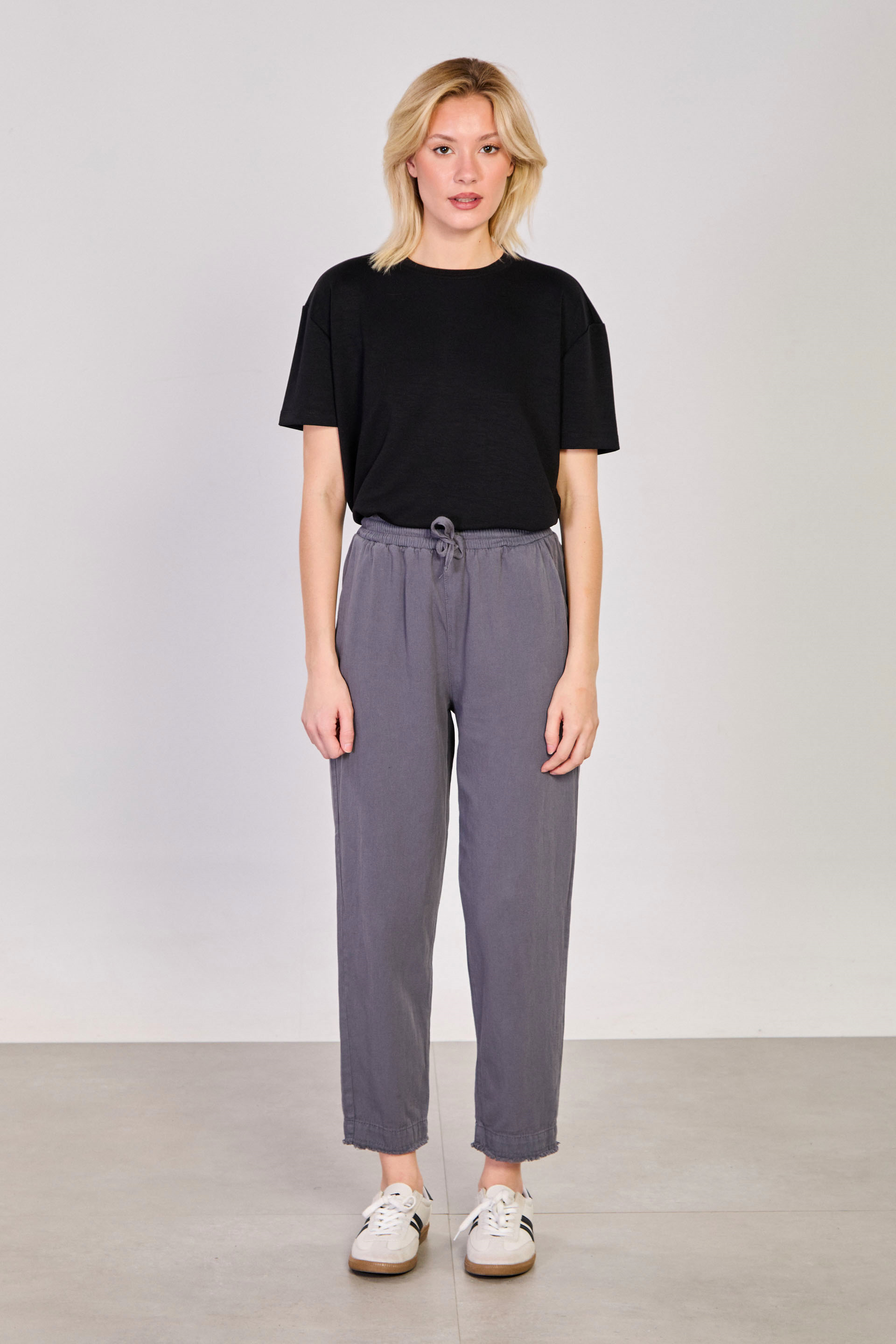 Kadın Paça Püsküllü Pantolon - Antrasit