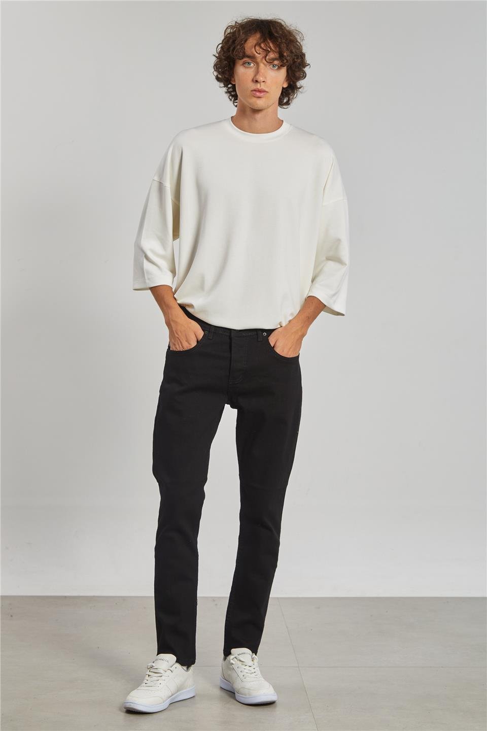 Dar Paça Erkek Pantolon - Siyah