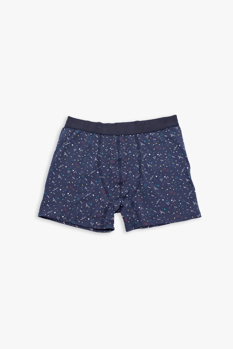 Erkek Üçgen Desenli Boxer - Lacivert