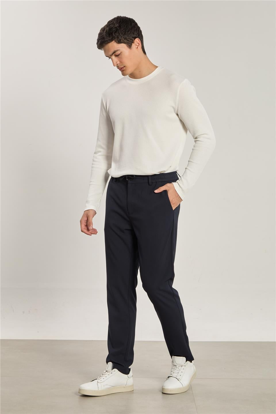 Erkek World Beli Lastikli Pantolon - Lacivert