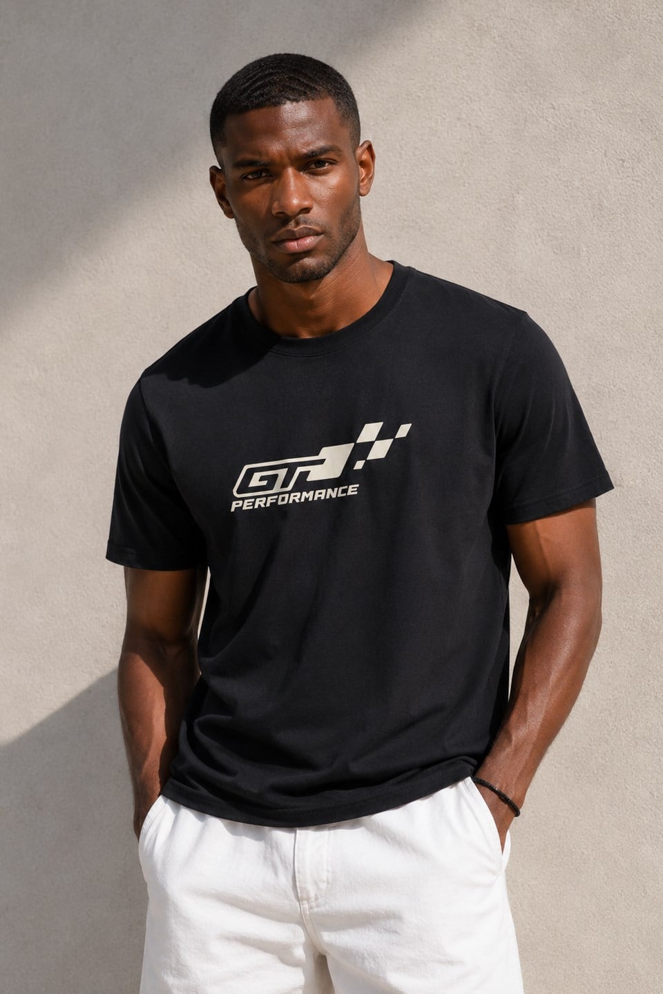 Erkek GT Performance Baskılı T-Shirt - Siyah