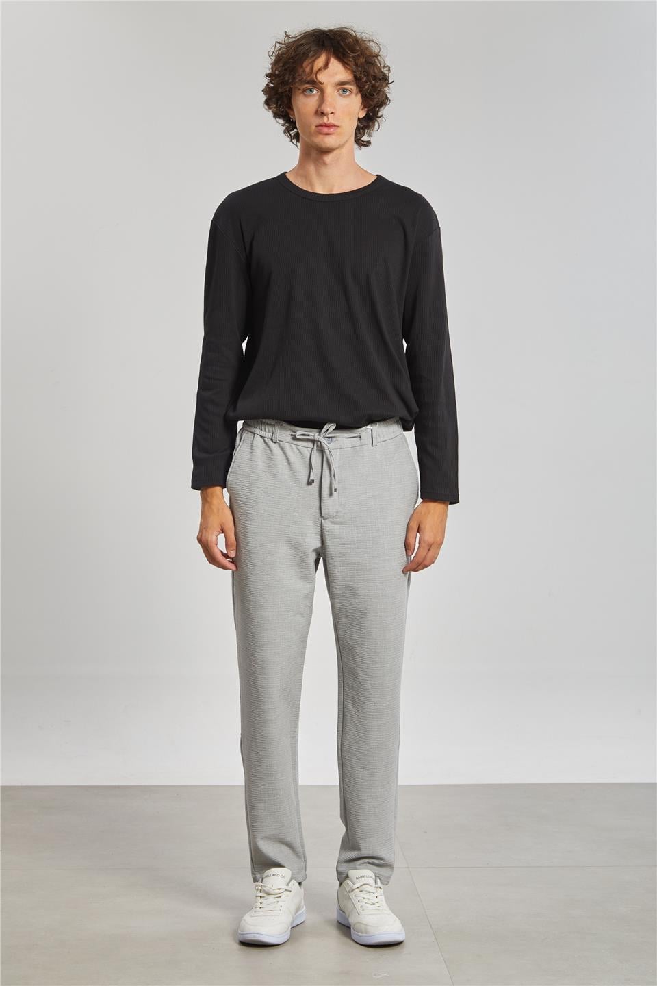 Fermuarlı Jogger Pantolon - Gri